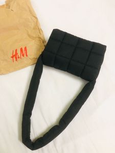 H&M Black Quilted Handbag