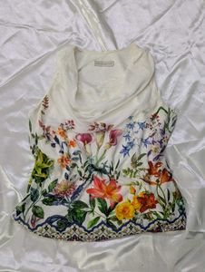 White Floral Summer Top.
