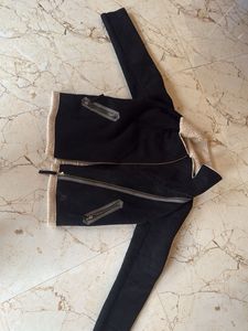 Black Suede Jacket with Faux Fur Lining