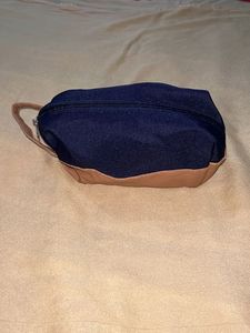 Denim & Leather Travel Pouch