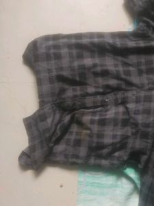 Gray Plaid Button-Down Shirt