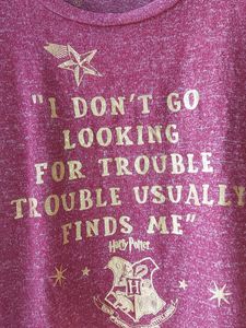 Harry Potter Burgundy Quoted Top