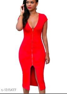 Red Bodycon Midi Dress