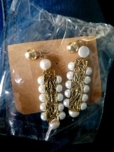 AJIO - Coiled Pearl Dangles Earrings