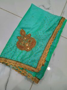 Heavy Wedding Saree New With Blouse Piece