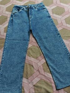 Vintage Wash Wide Leg Jeans