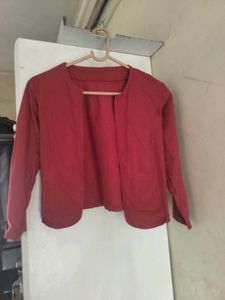 Red Open Front Jacket