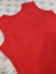 New Red Bohemian Sleeveless Kurta