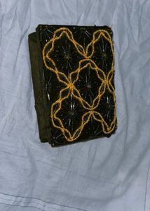 black and golden clutch