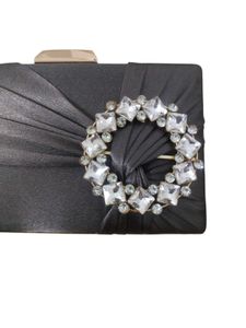 Elegant Grey Clutch with embellished stones