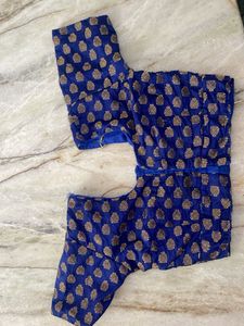 Blue Brocade Blouse