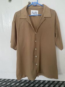 Brown Camp Collar Shirt