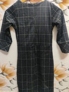 Black check dress for girls