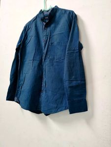 Teal Blue Allen Solly Shirt For Men