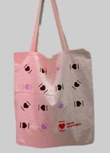 Heart Print Canvas Tote Bag