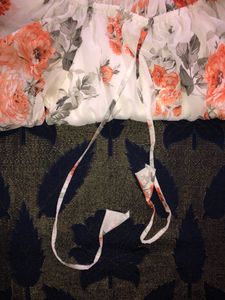 White Floral Dress | Off Shoulder |