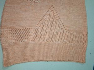 Peach Knit Top with Floral Detail