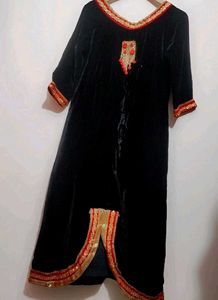 Black Velvet Partywear Kurti For 34 Bust