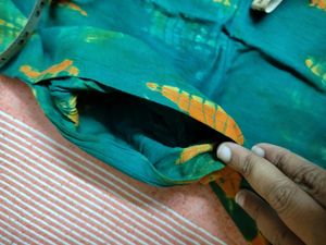 Rustorange Cotton Batik Print Kurta