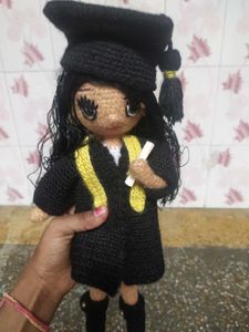 Handmade Crochet Graduation Doll