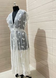 White Paisley Maxi Cover-Up