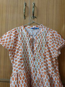 Orange Flared Kurta