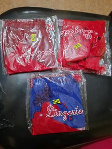 3 New Panties / Bikini Blue, Brown, Red