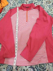 Pink Striped Long Sleeve Top