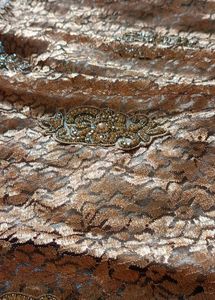 Elegant Brown &amp; Gold Embellished Gown