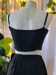 Black Embellished Crop Top