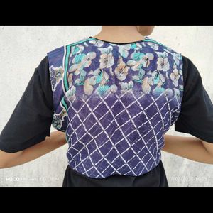Embroidered Crop Vest