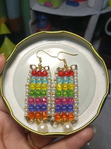 Rainbow Beaded Earrings