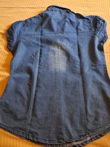 Denim Button-Down Top