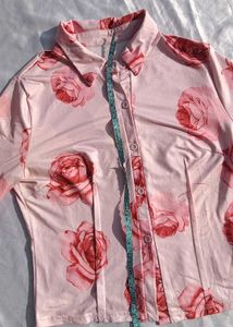 Brand New (Urbanic)Satin Floral Rose Pink Crp Top