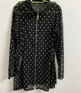 Stylish Soft Neted Polka Dotted Top