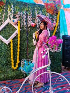 Elegant Pink Floral Anarkali Suit