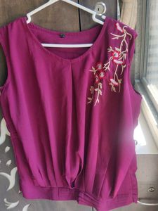 Magenta Sleeveless Top
