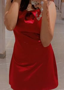 Red Satin Dress