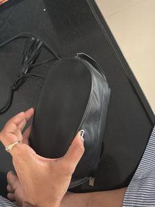 Black Leather Tassel Crossbody
