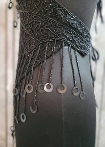 Black Hand Embroidered With Fringes Butterfly Top