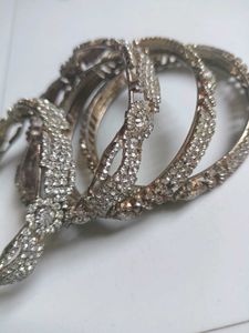 Sparkling Zirconia Bracelets( kangan) kada set