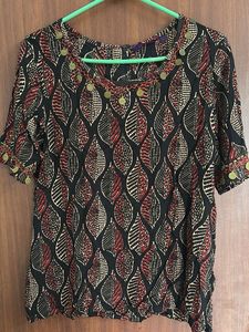 Patterned Leaf Print Top