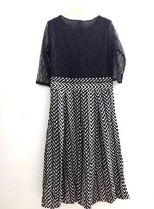 U &amp; F Black N White Long Maxi Dress For Women