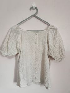 Textured Puff Sleeve Top