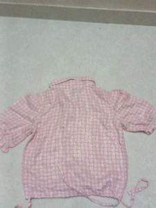 Pink Gingham Tie-Front Top