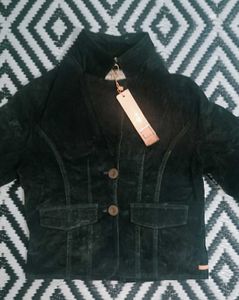 Stylish Black Corduroy Jacket