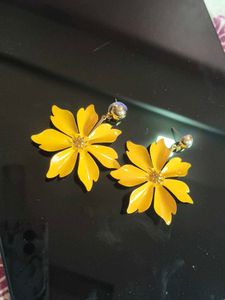 Yellow Flower Earrings