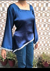 Customisable Navy Corset Style Top