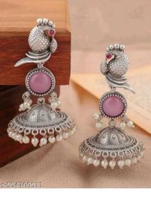 Combo Silver Jhumka Earrings