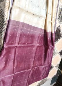 Hand Embroidered double shade Silk Saree